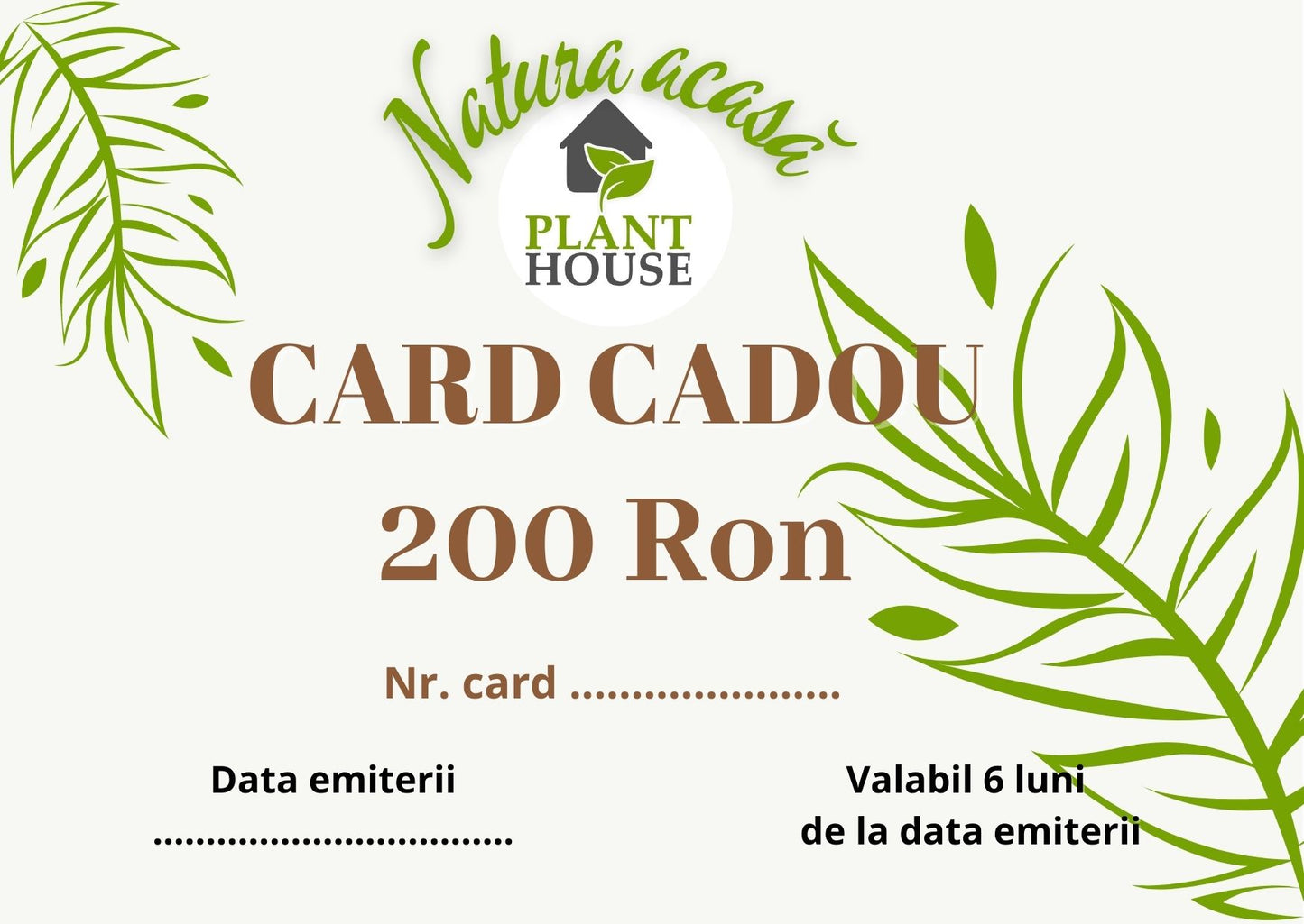 Card cadou-Natura acasă